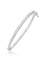 little distinct white gold polished twist baby bangle